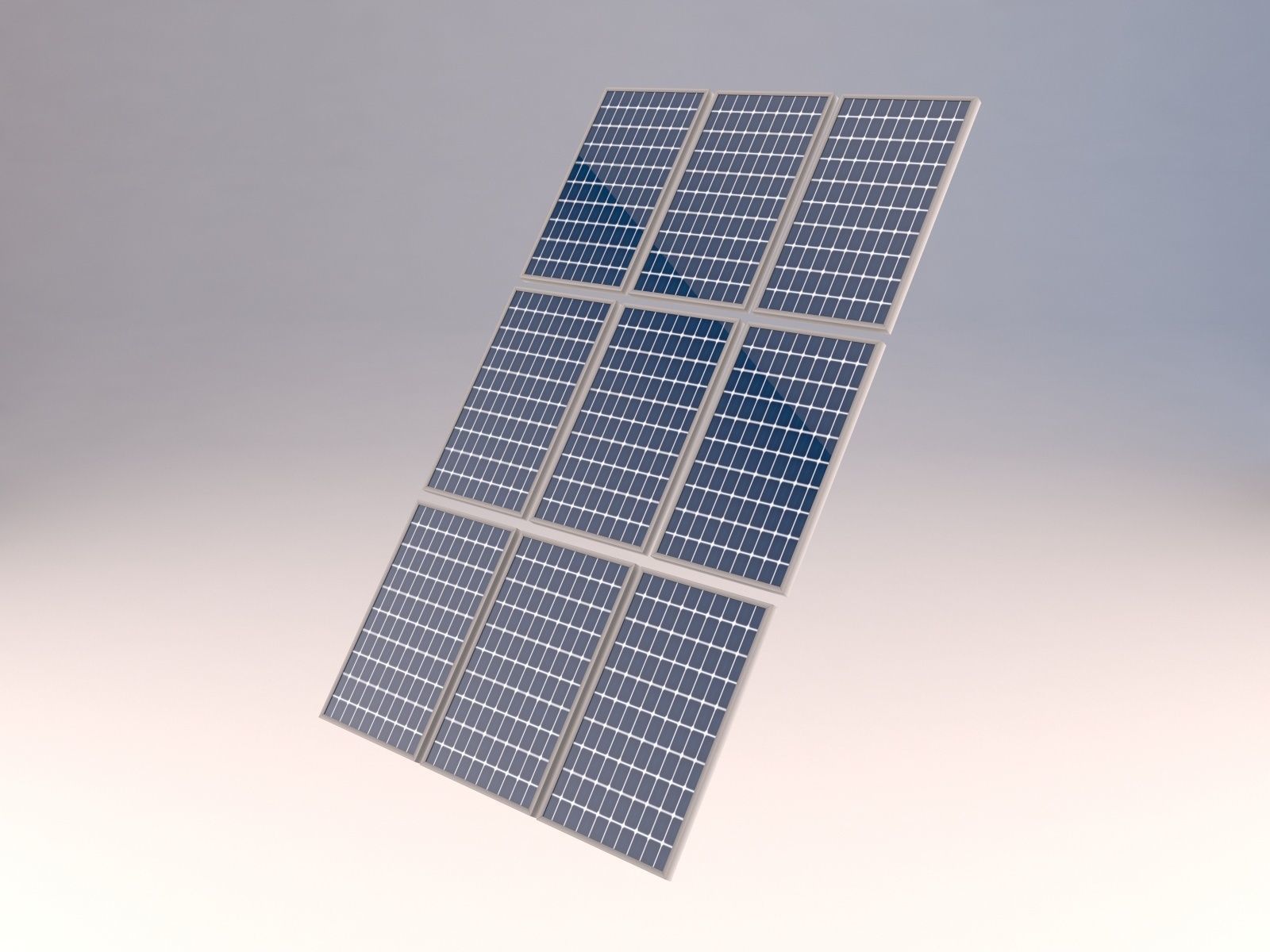 Solar panels Low-poly 3D model_6