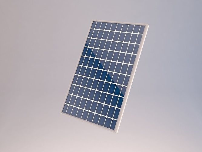 Solar panels Low-poly 3D model