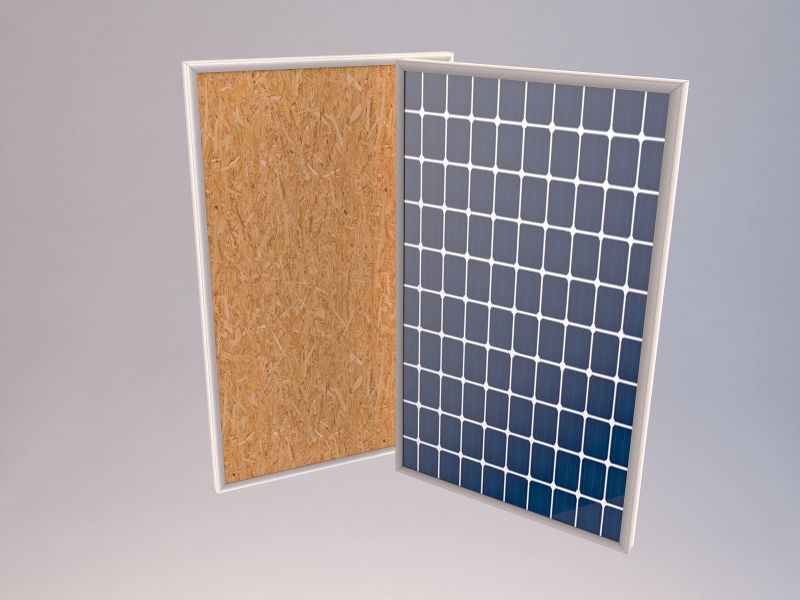 Solar panels Low-poly 3D model_1