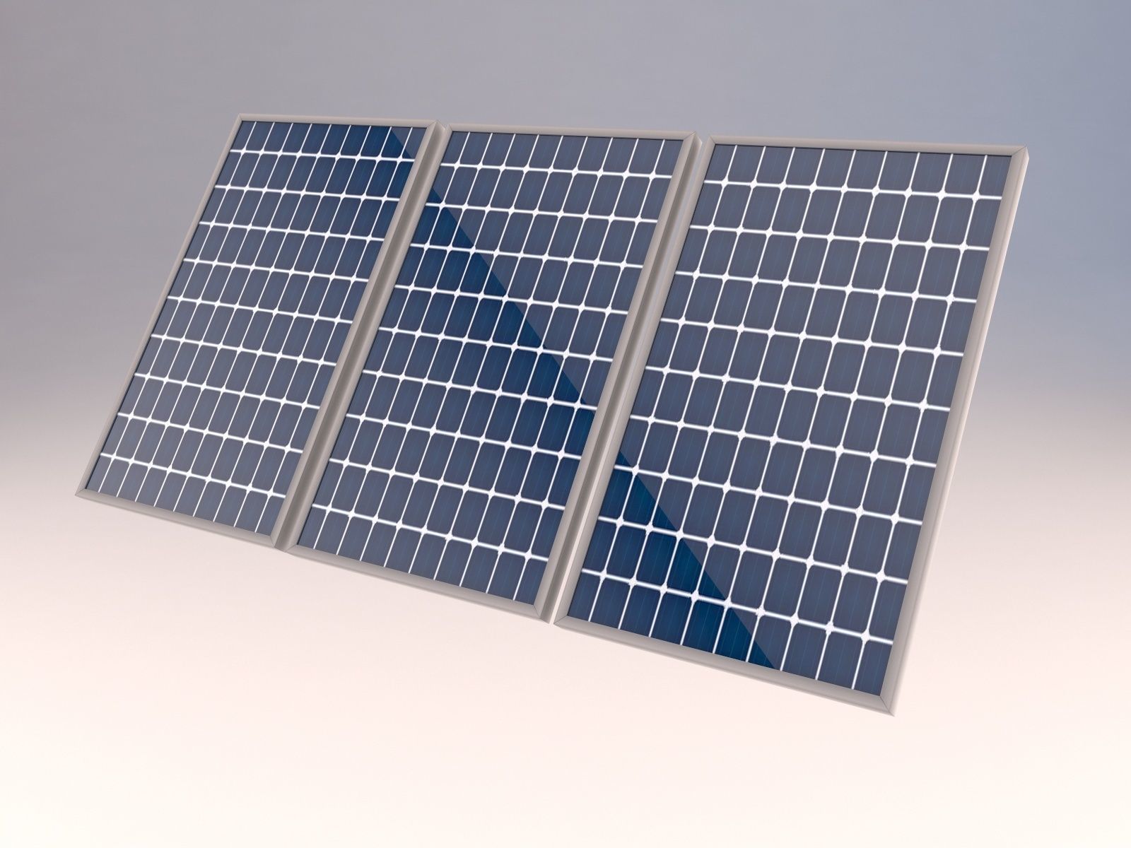 Solar panels Low-poly 3D model_3