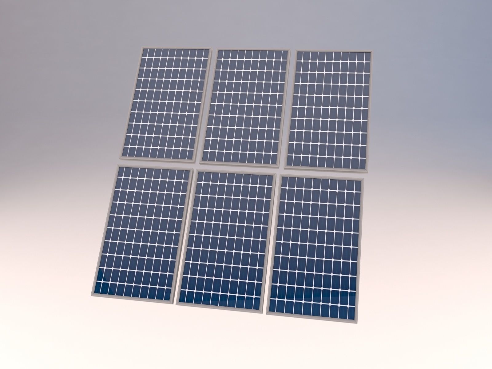 Solar panels Low-poly 3D model_4