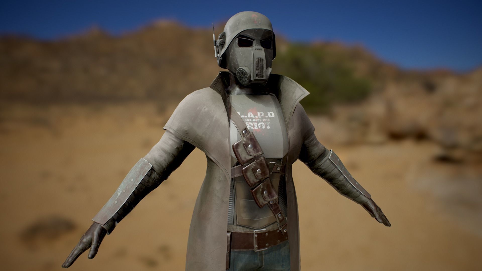 Desert Ranger Armor Low-poly 3D model_2