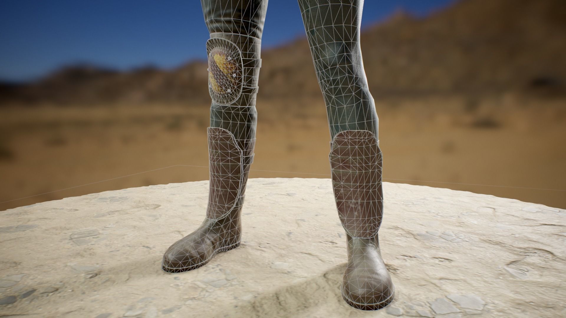 Desert Ranger Armor Low-poly 3D model_11