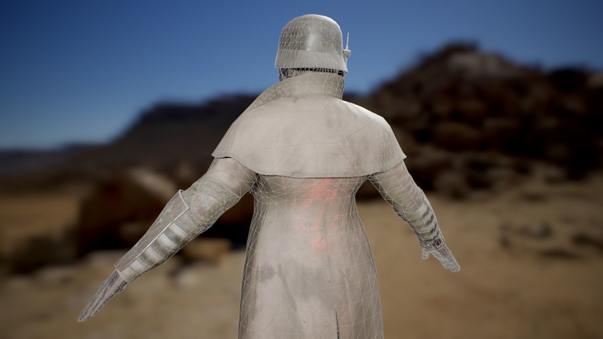 Desert Ranger Armor Low-poly 3D model_7