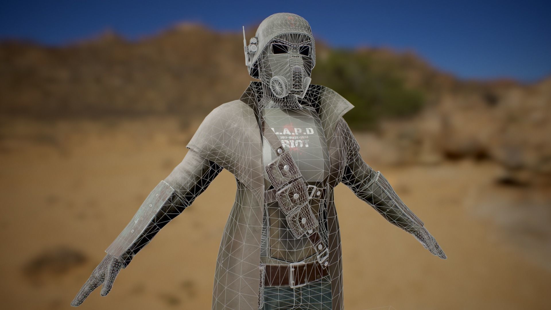 Desert Ranger Armor Low-poly 3D model_3