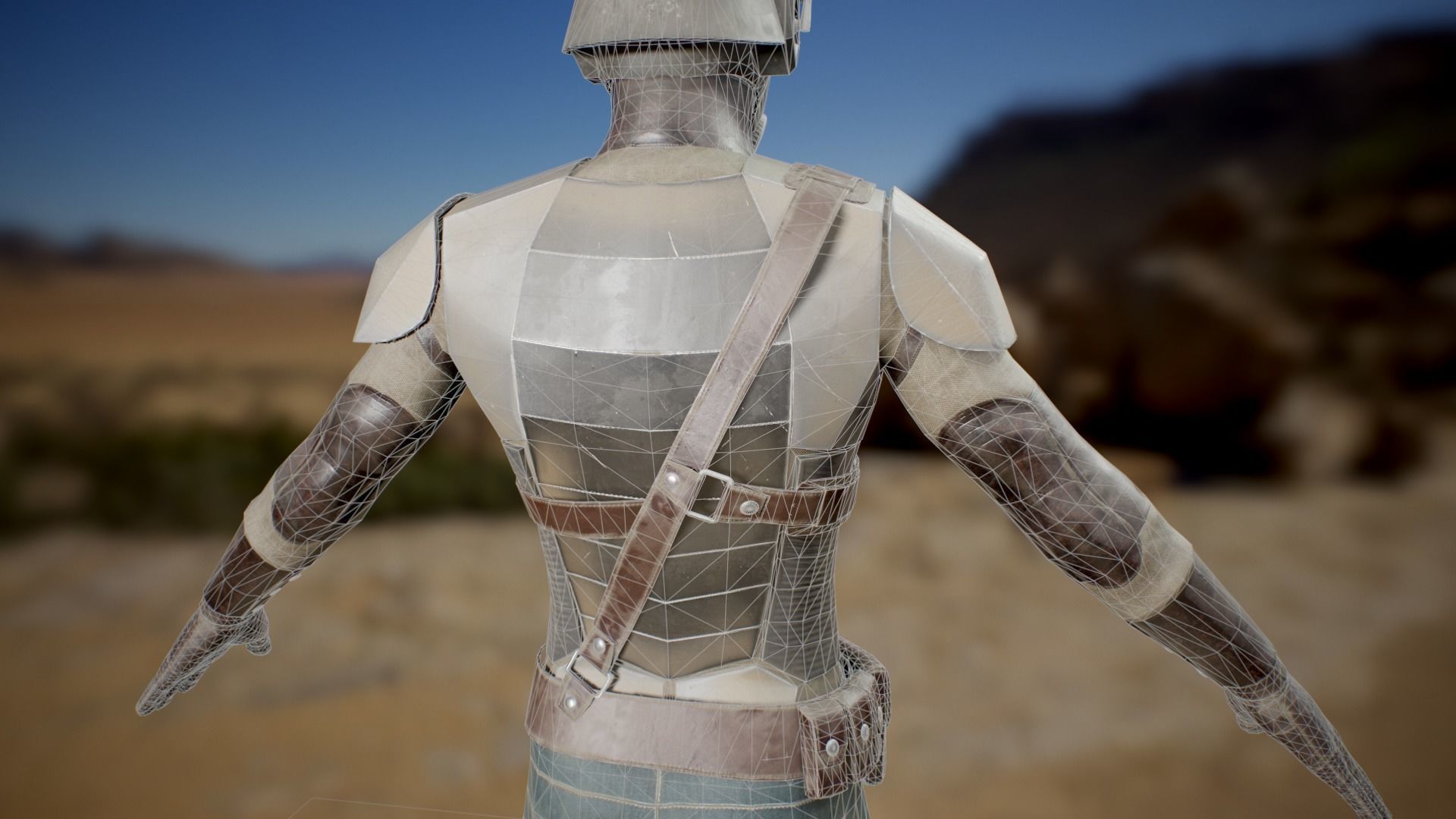 Desert Ranger Armor Low-poly 3D model_17