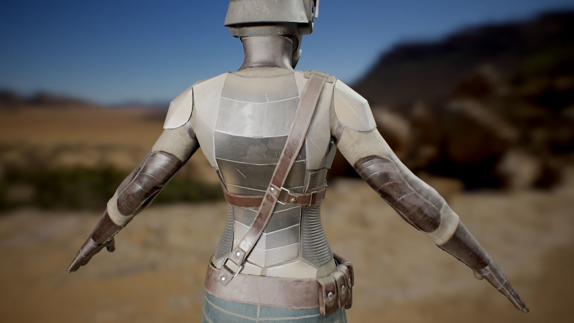 Desert Ranger Armor Low-poly 3D model_14