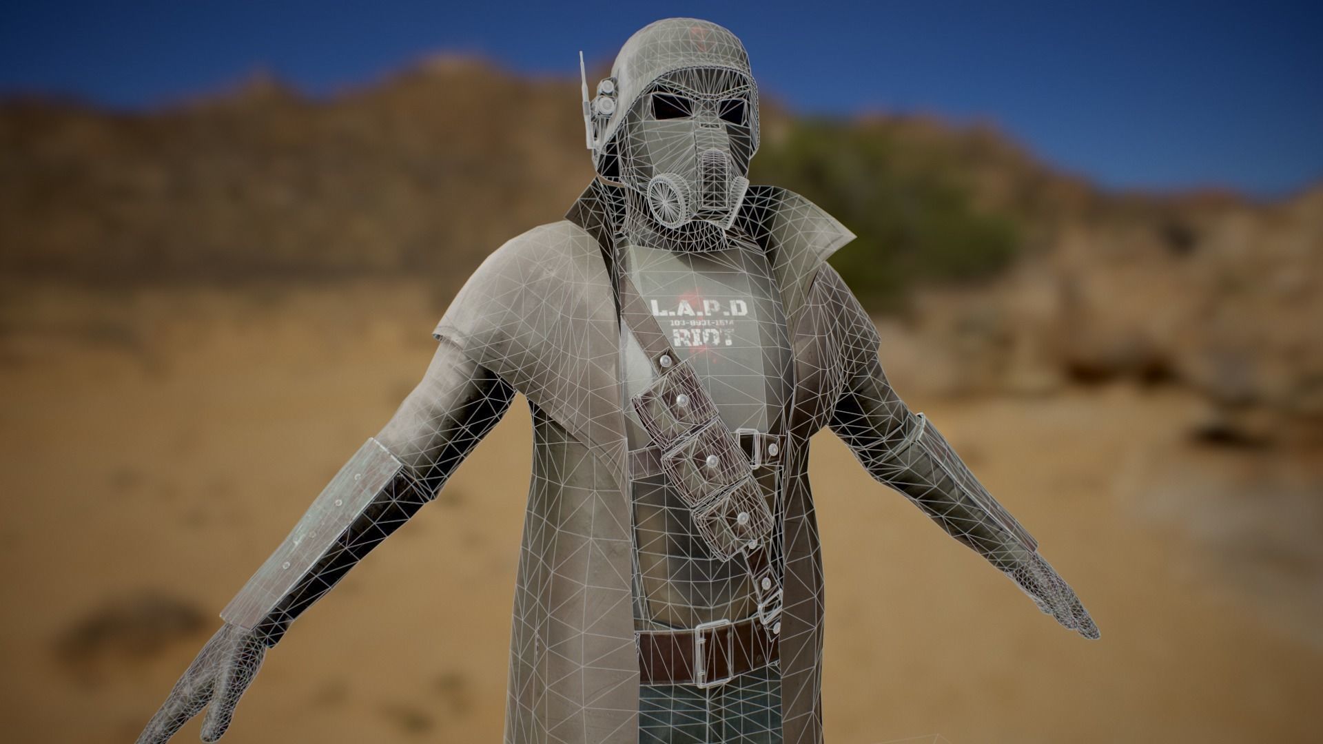 Desert Ranger Armor Low-poly 3D model_5
