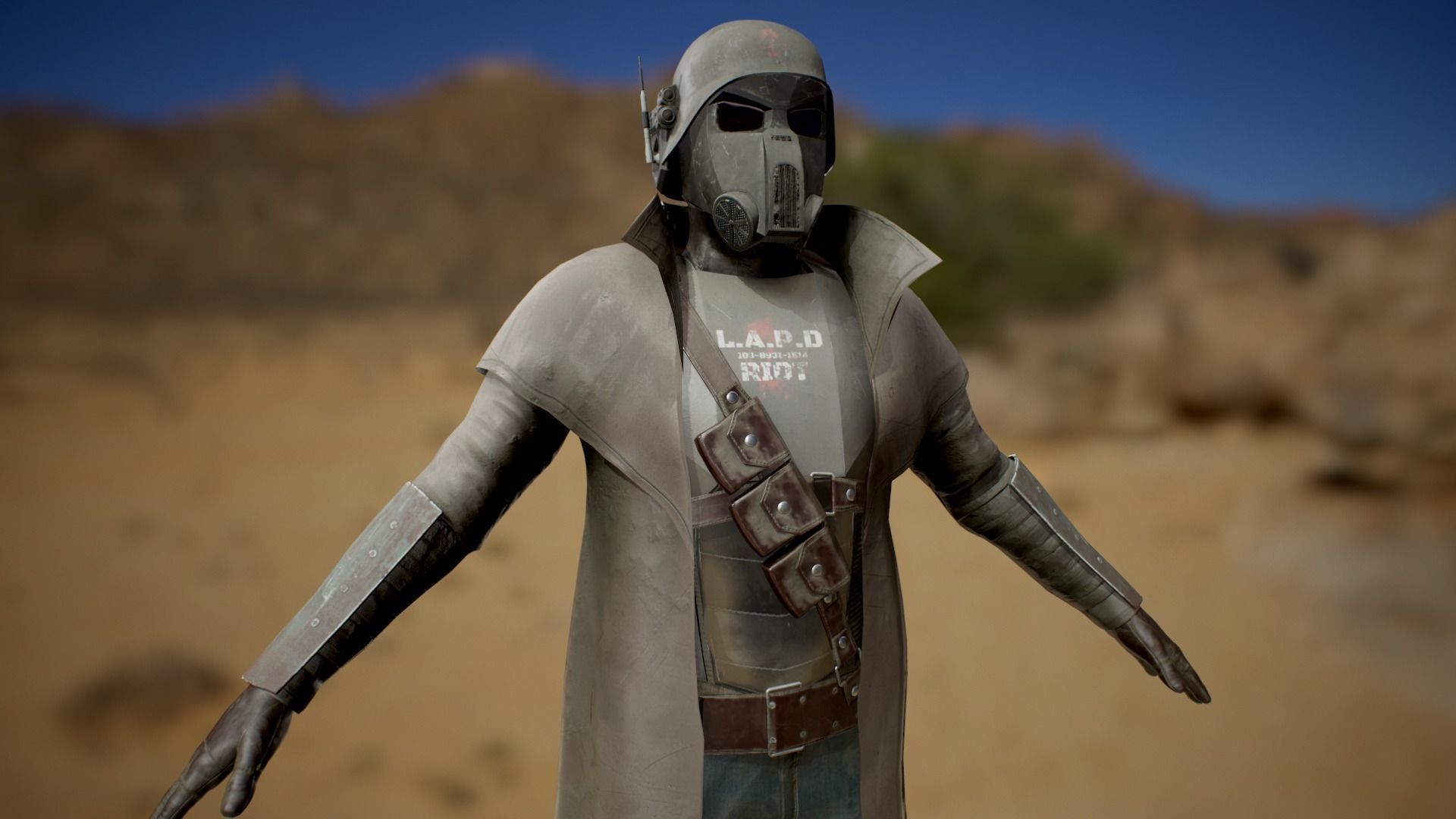 Desert Ranger Armor Low-poly 3D model_4