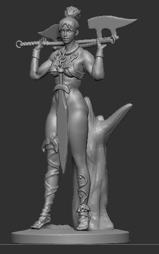 sexy warrior 3D print model_1