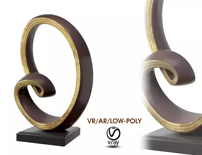 Abstract Sculpture  Gold and Dark finish