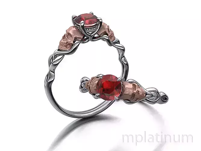Skull Engagement ring Own design 3dmodel