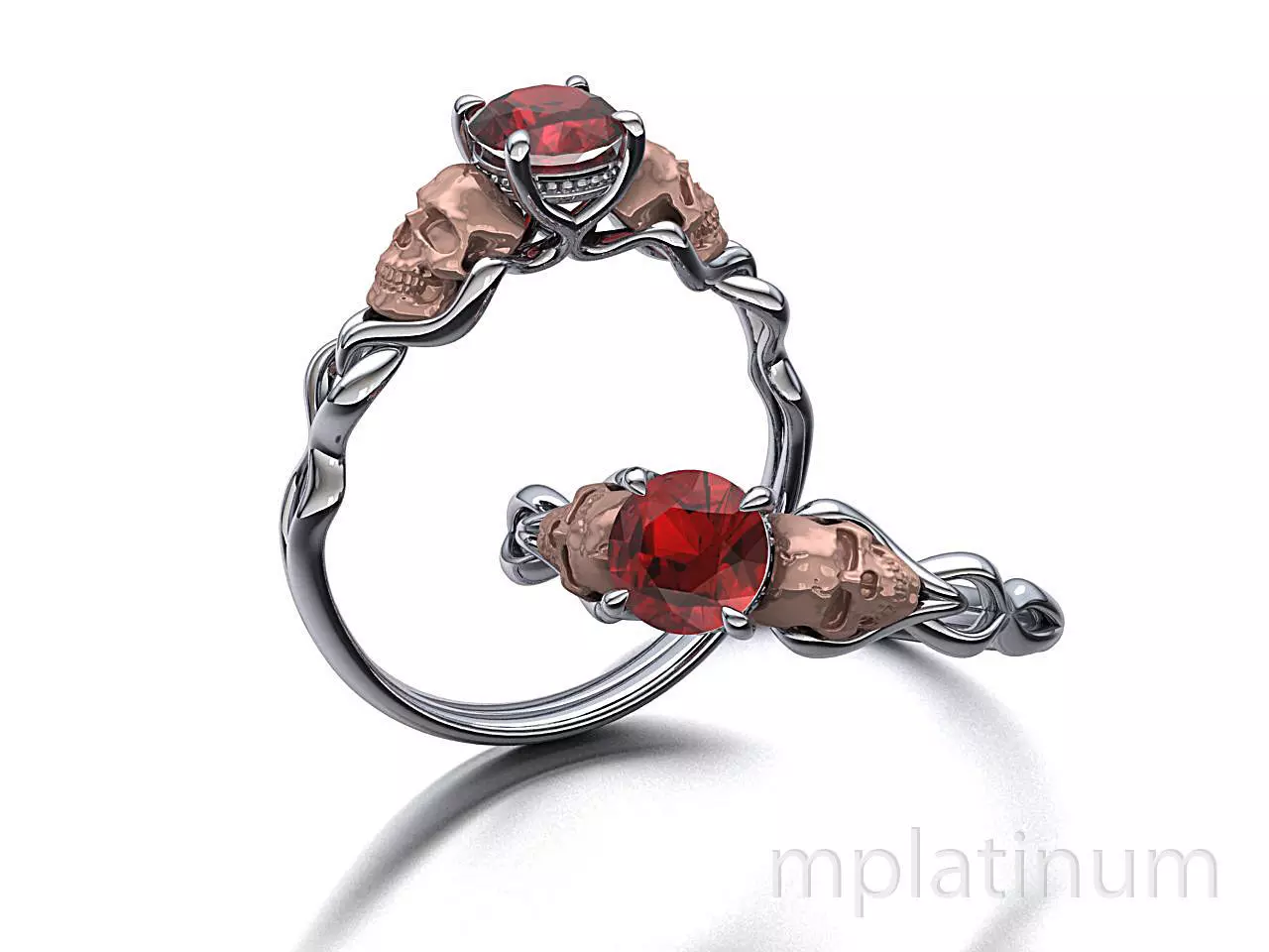 Skull Engagement ring Own design 3dmodel 3D print model_0