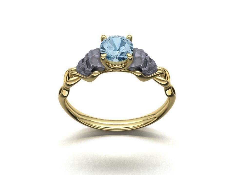 Skull Engagement ring Own design 3dmodel 3D print model_8