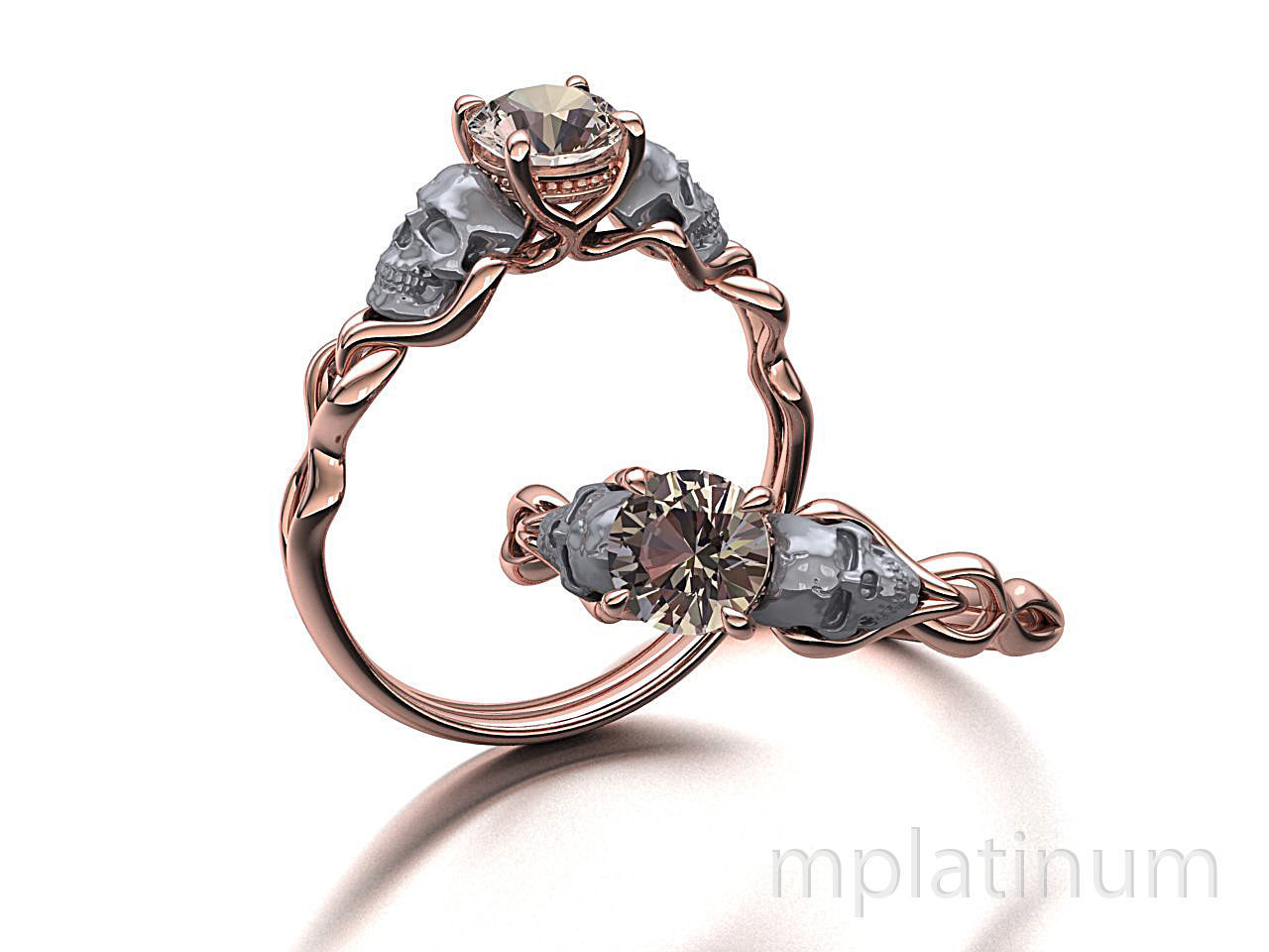 Skull Engagement ring Own design 3dmodel 3D print model_1