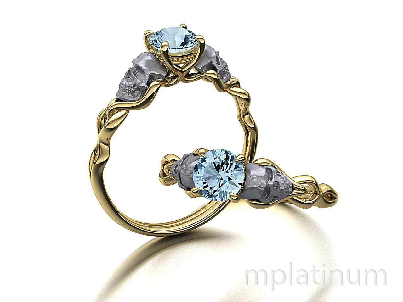 Skull Engagement ring Own design 3dmodel 3D print model_2