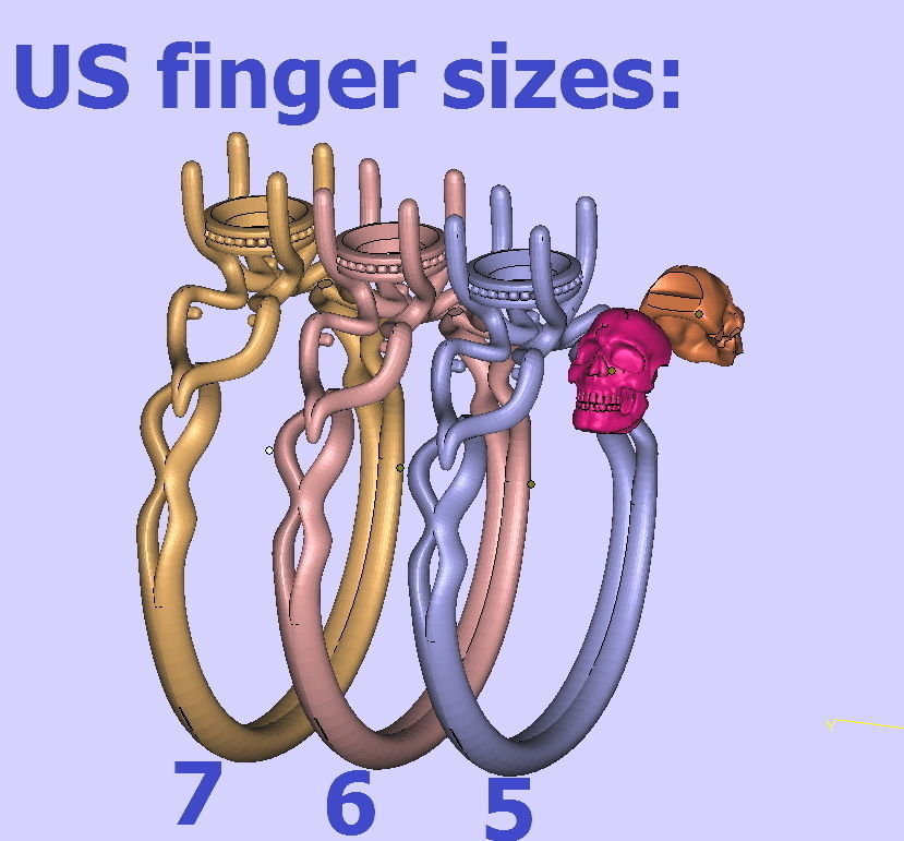 Skull Engagement ring Own design 3dmodel 3D print model_5