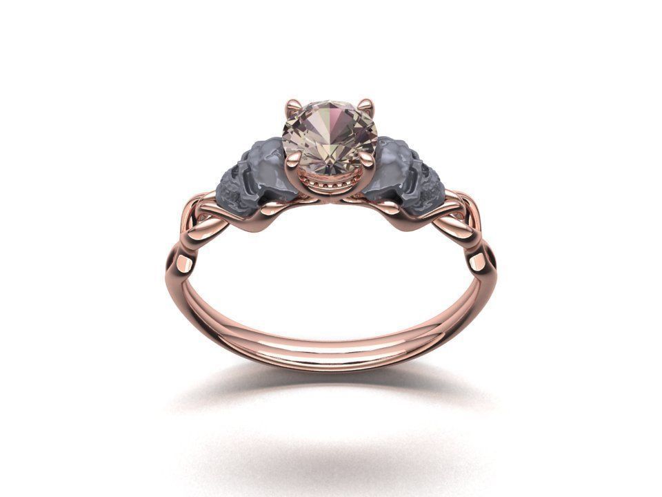 Skull Engagement ring Own design 3dmodel 3D print model_7