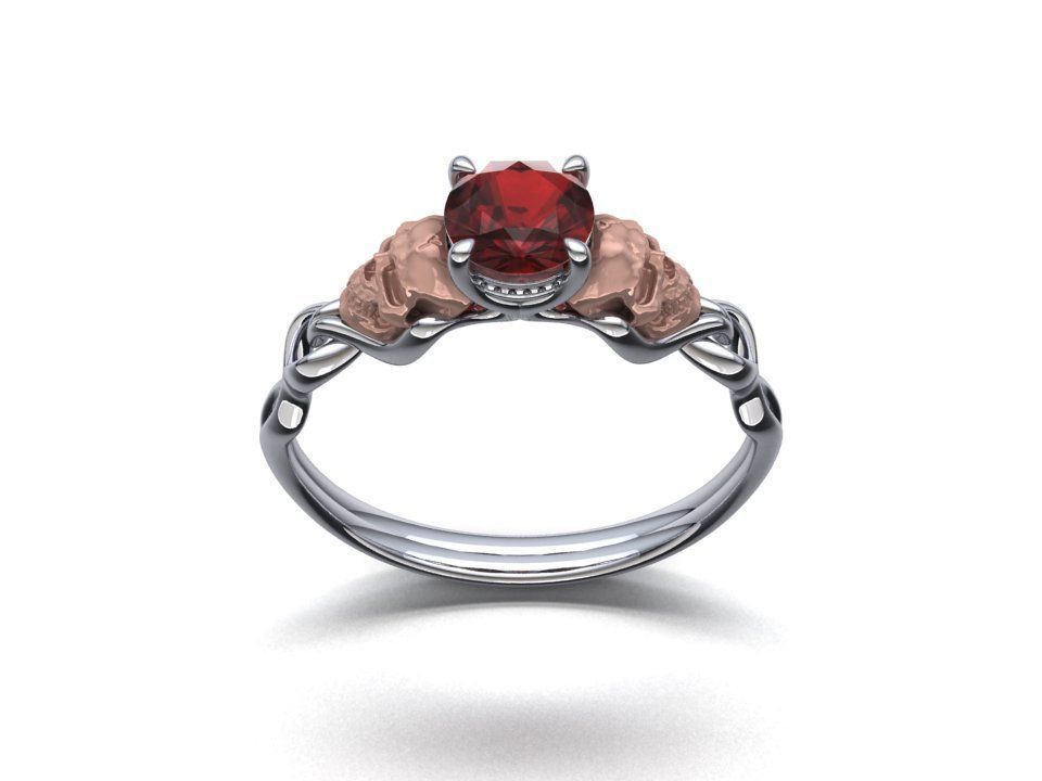 Skull Engagement ring Own design 3dmodel 3D print model_6