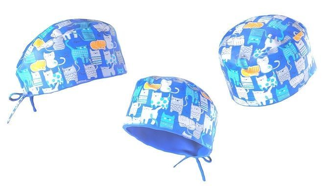Surgical hat 01 Low-poly 3D model