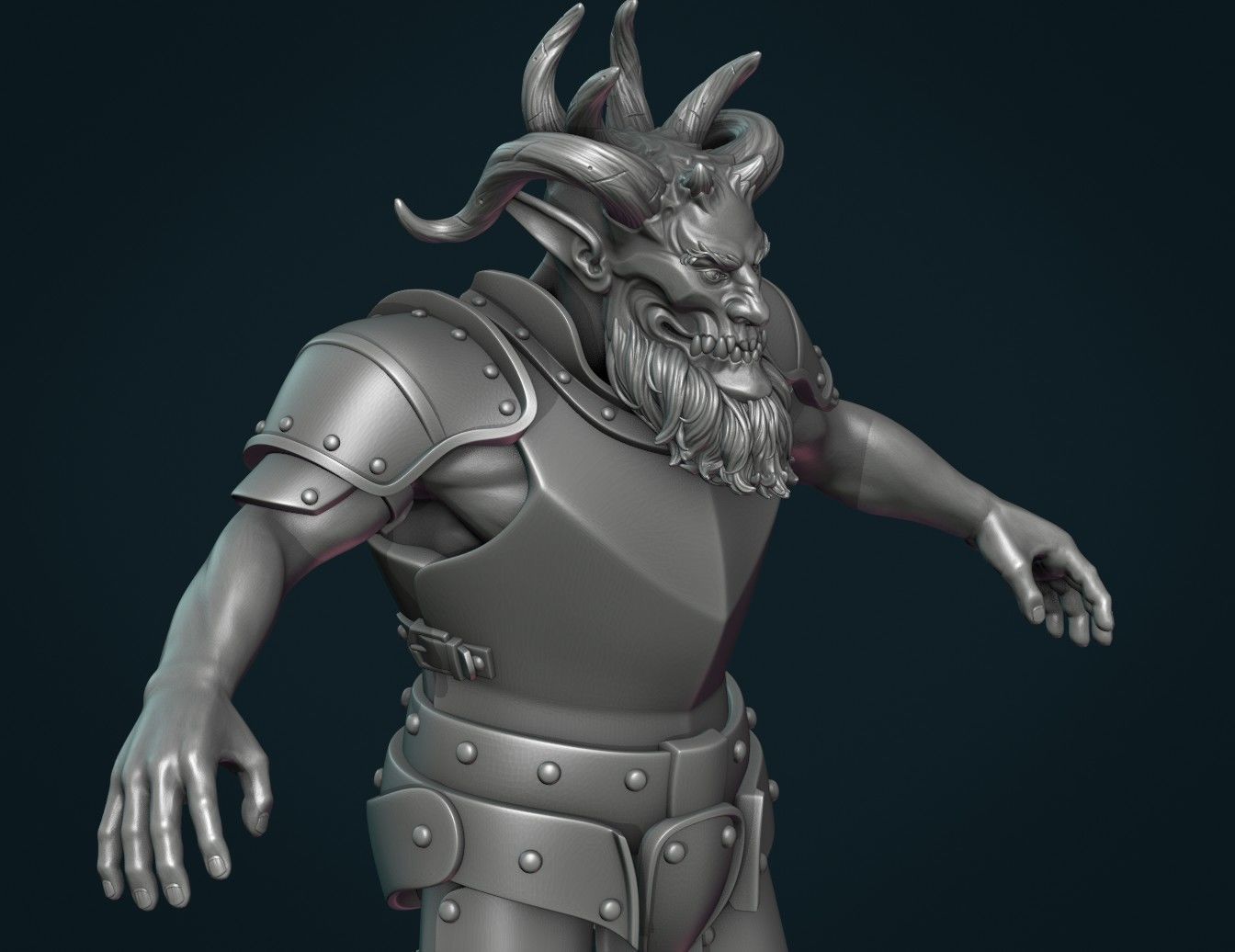 Demon figure II 3D print model_9