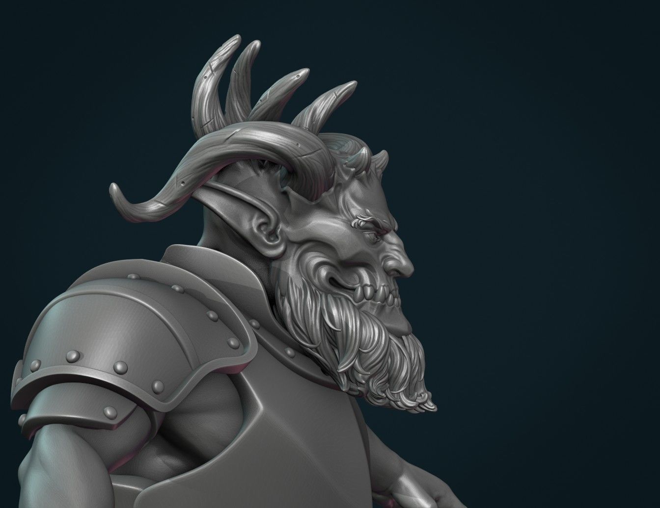 Demon figure II 3D print model_14