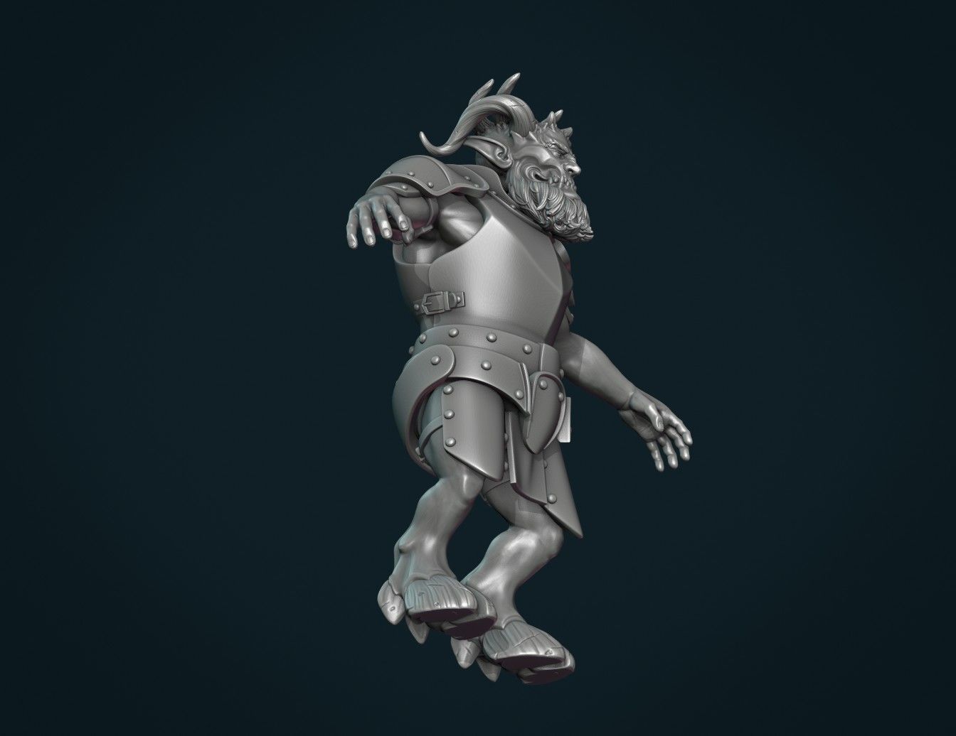 Demon figure II 3D print model_8