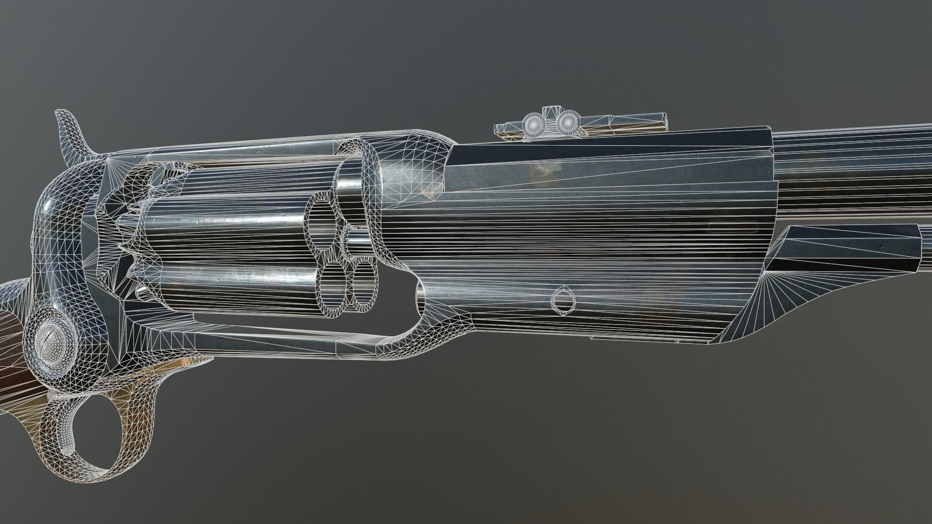 Spectacular Colt Revolving Carbine 1855 Low-poly 3D model_31