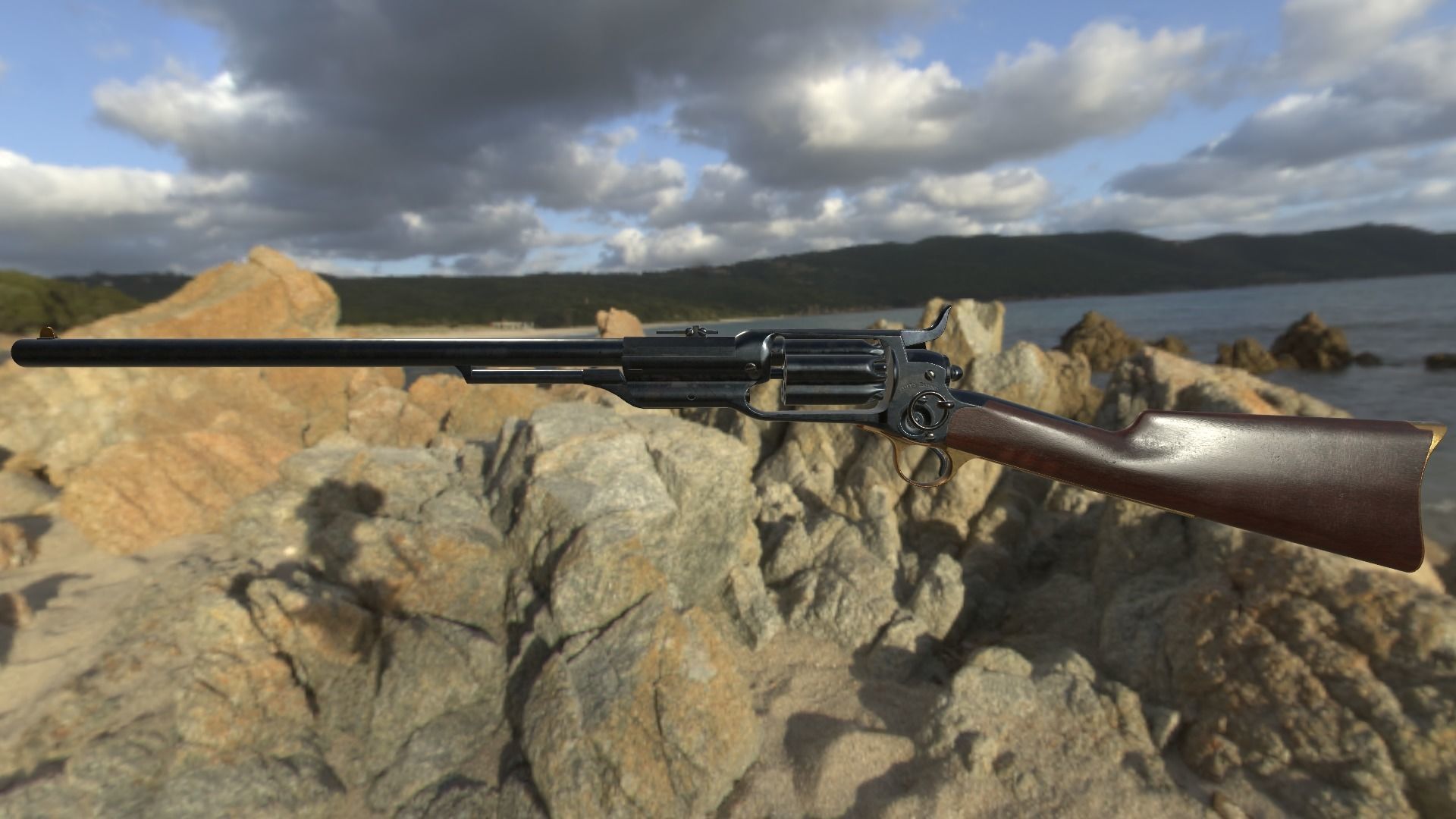 Spectacular Colt Revolving Carbine 1855 Low-poly 3D model_24