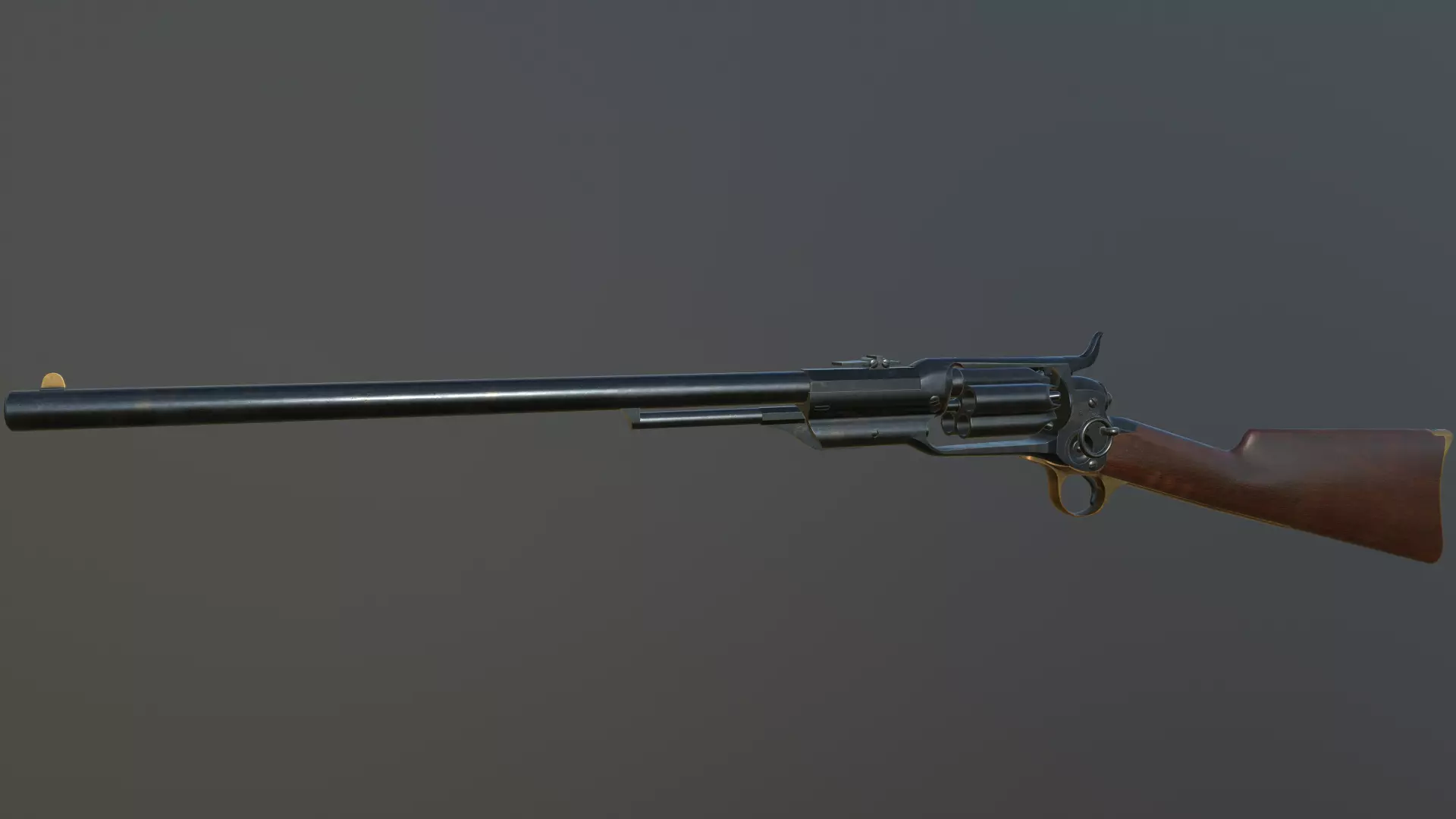 Spectacular Colt Revolving Carbine 1855 Low-poly 3D model_0