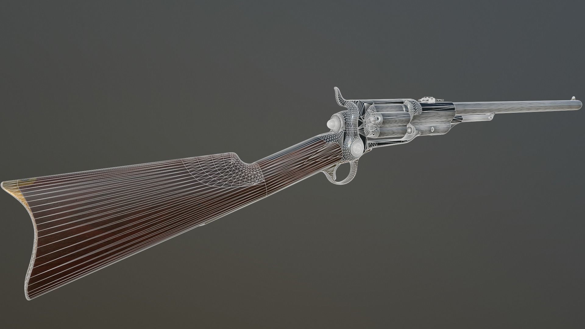 Spectacular Colt Revolving Carbine 1855 Low-poly 3D model_27