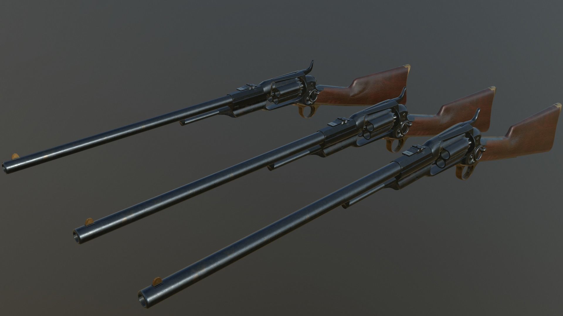 Spectacular Colt Revolving Carbine 1855 Low-poly 3D model_32