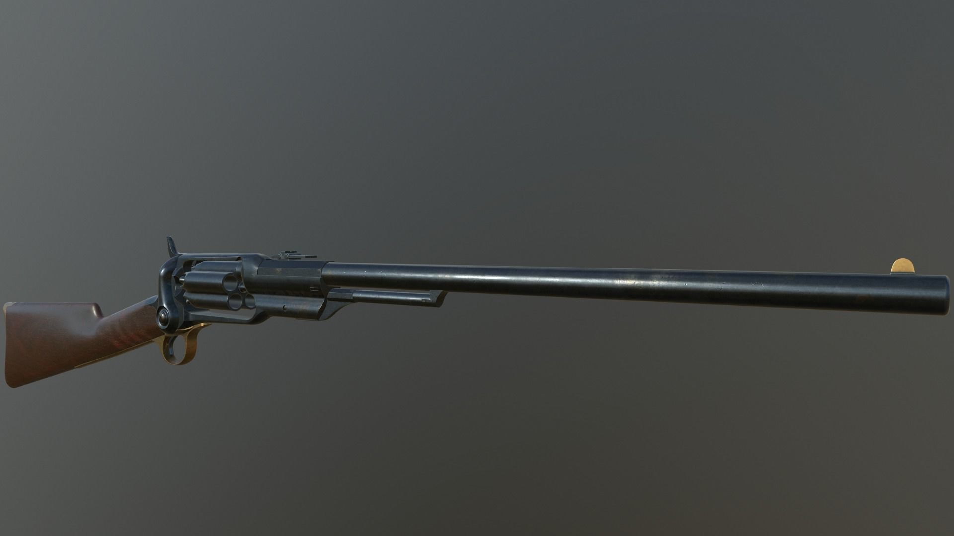 Spectacular Colt Revolving Carbine 1855 Low-poly 3D model_2