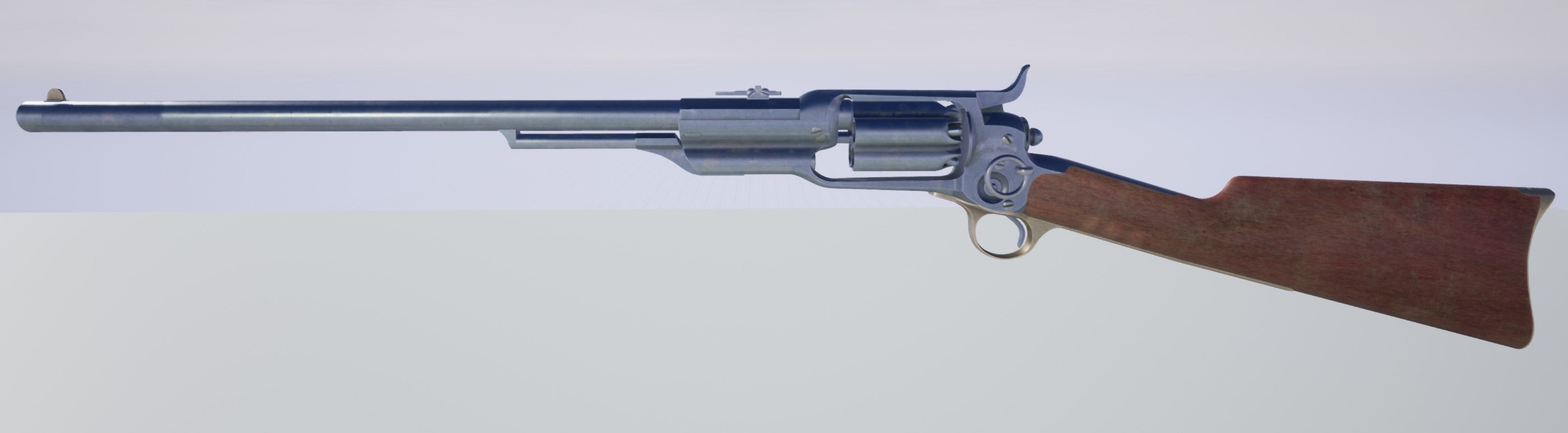 Spectacular Colt Revolving Carbine 1855 Low-poly 3D model_26