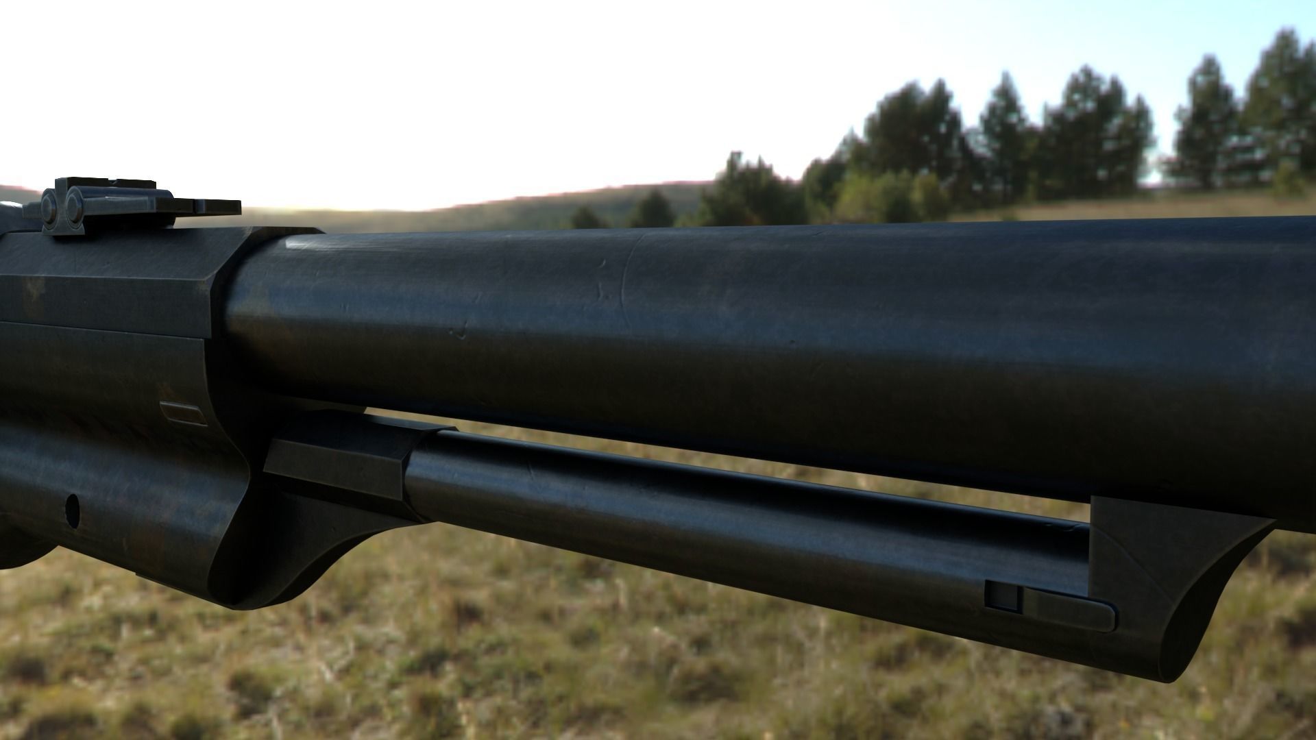 Spectacular Colt Revolving Carbine 1855 Low-poly 3D model_17