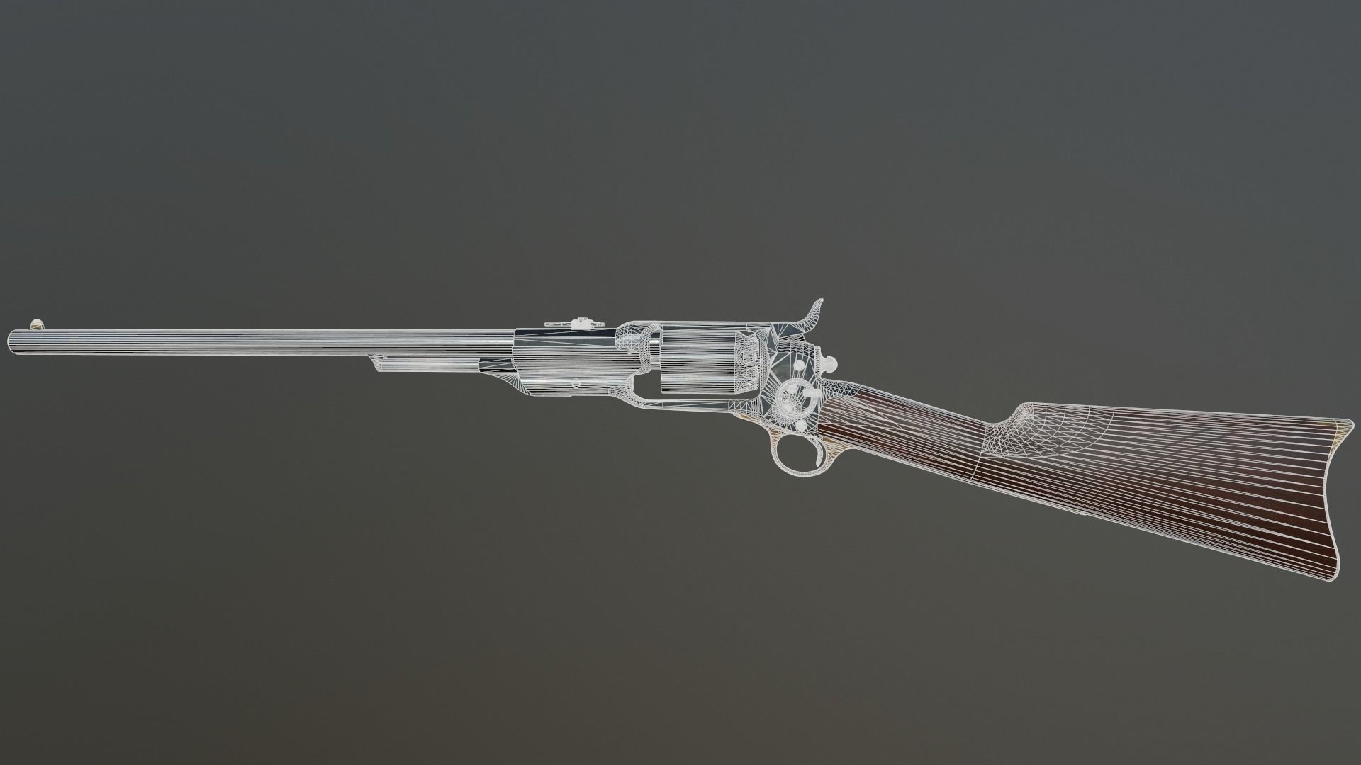 Spectacular Colt Revolving Carbine 1855 Low-poly 3D model_28