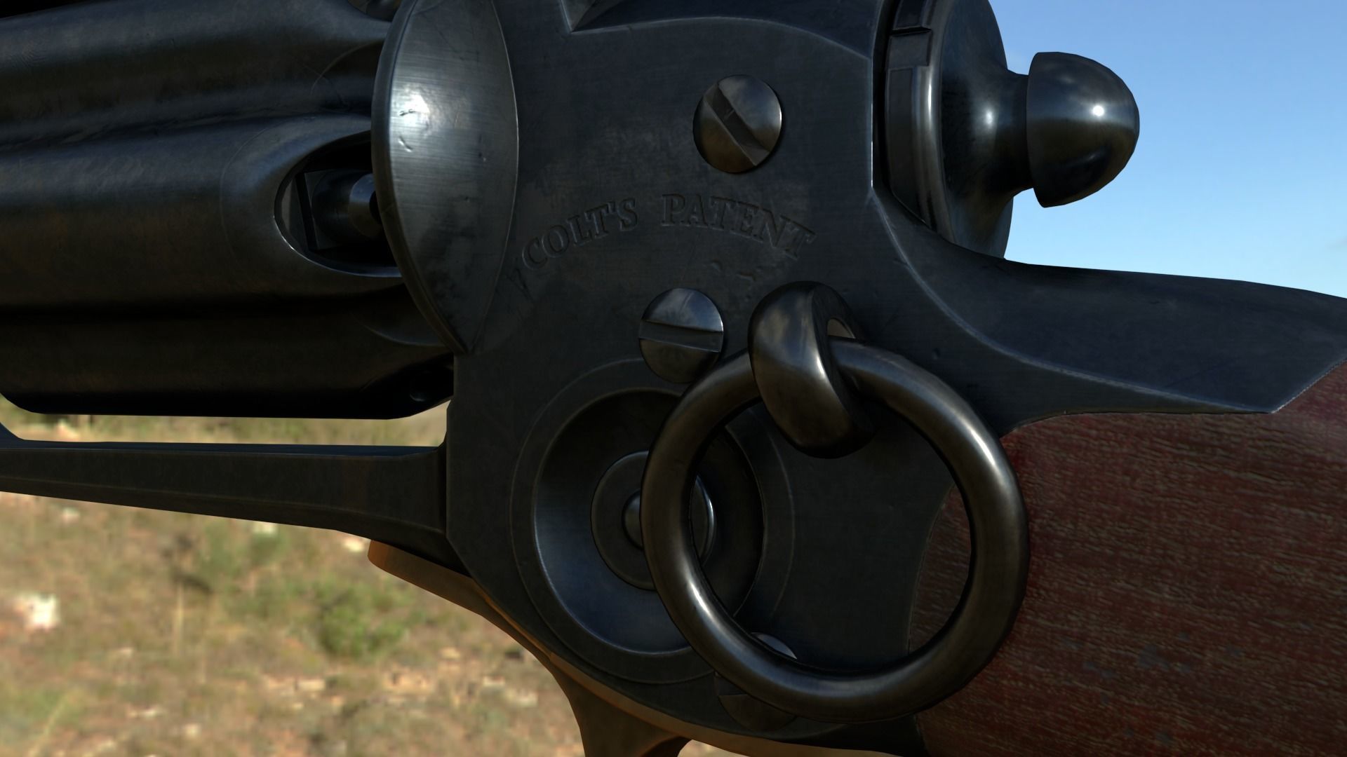 Spectacular Colt Revolving Carbine 1855 Low-poly 3D model_23