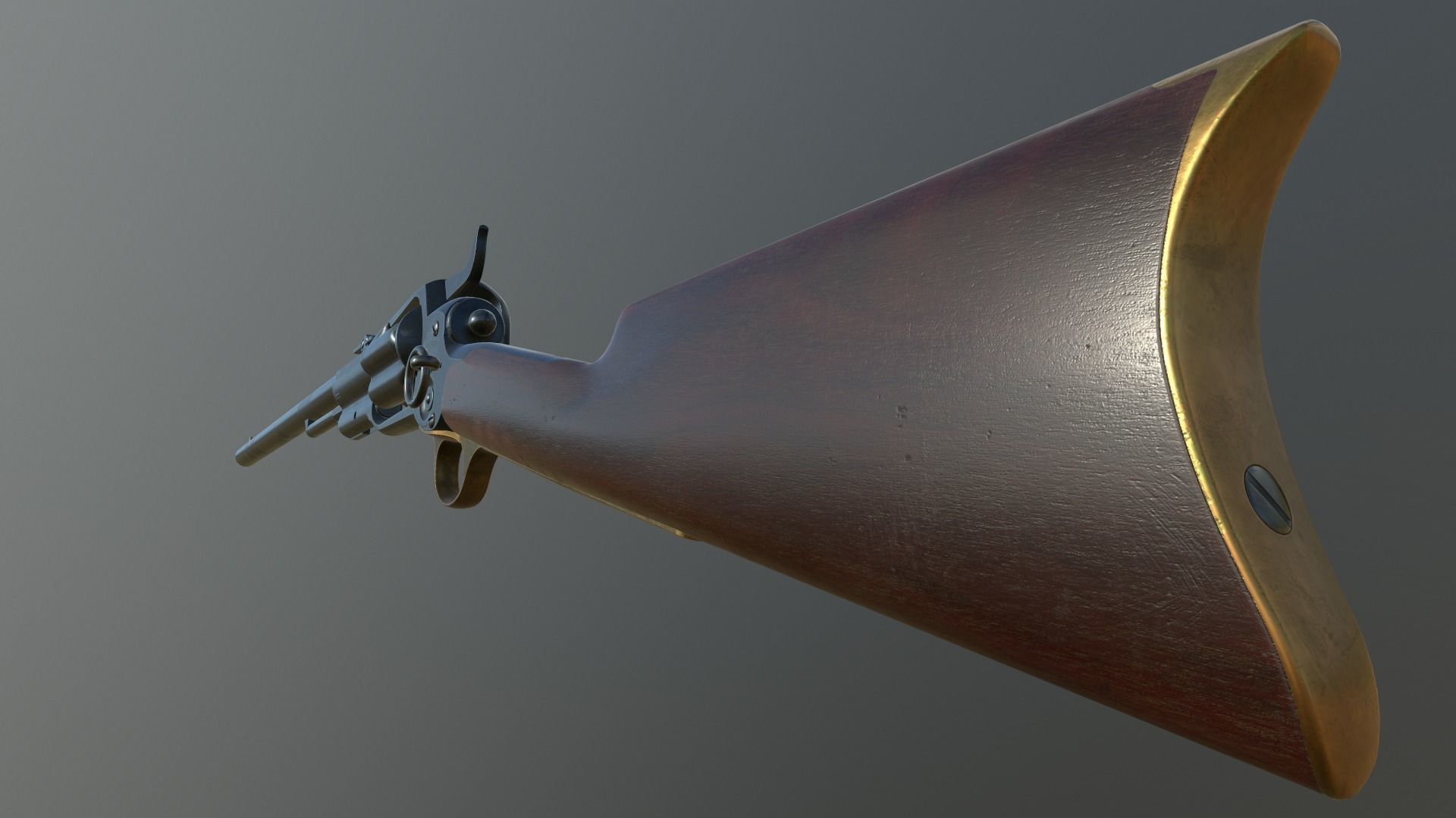 Spectacular Colt Revolving Carbine 1855 Low-poly 3D model_8
