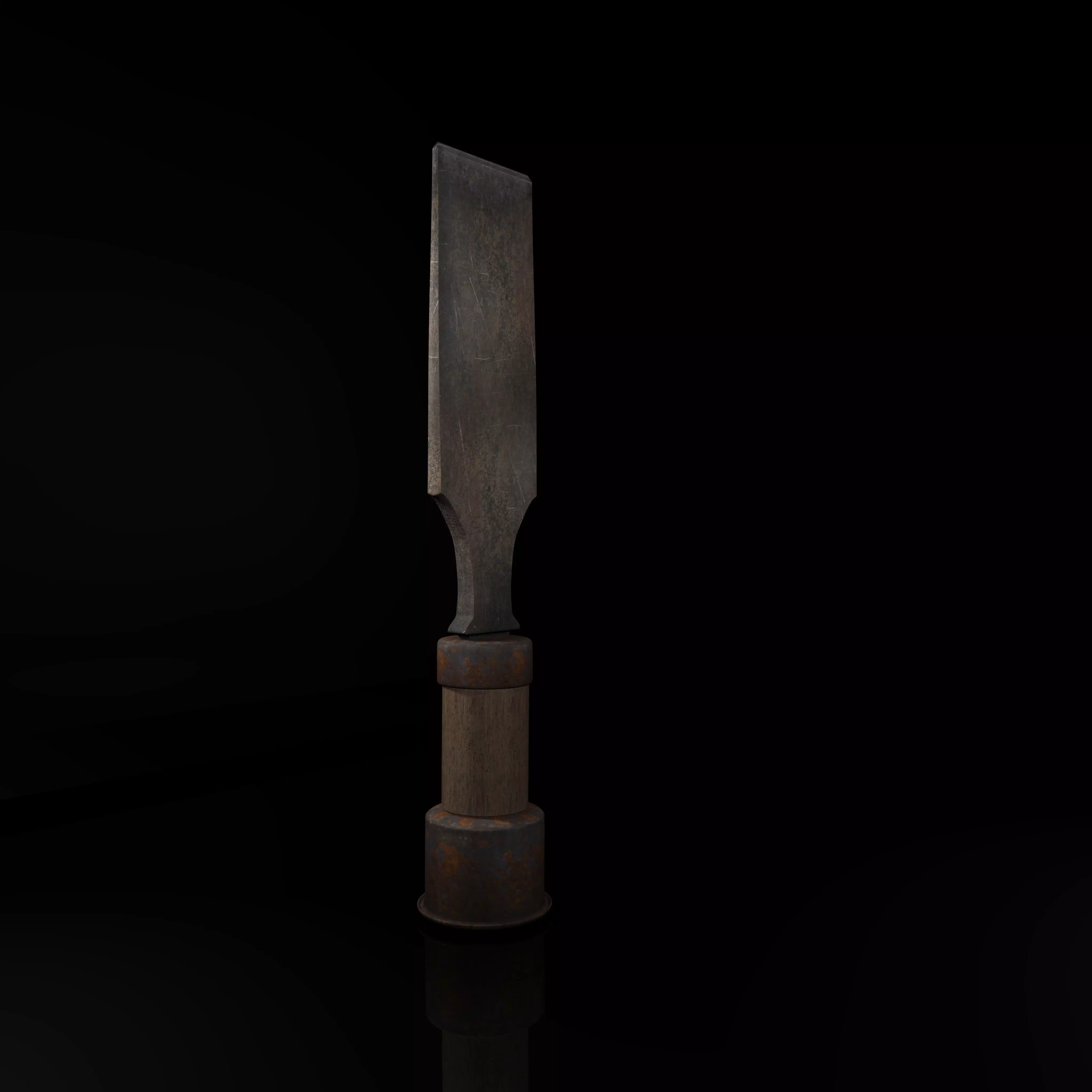 old chisel with texture 3D model_0