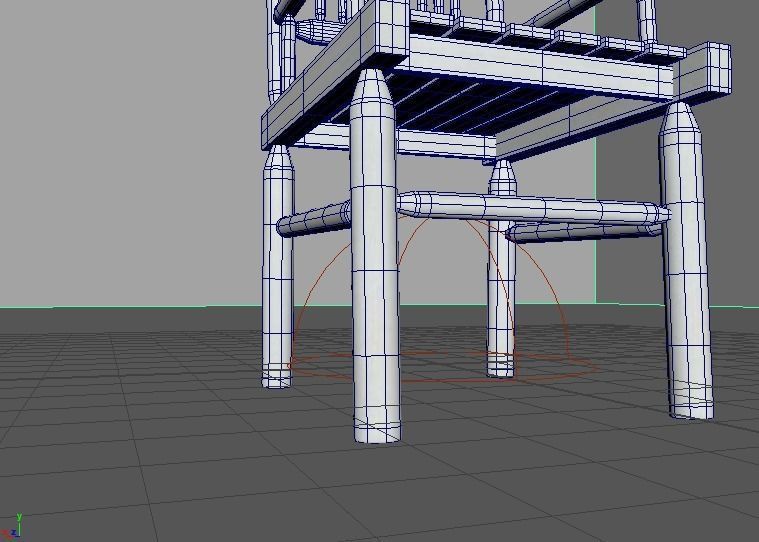 wood chair Low-poly 3D model_7