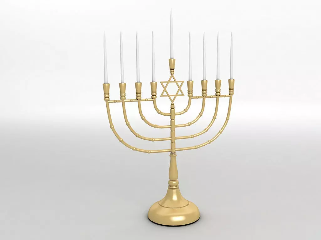 Menorah gold 3D model