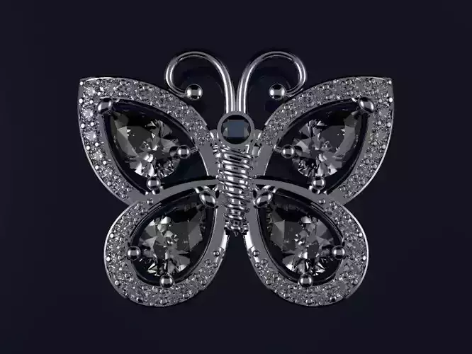 Butterfly diamond pendant