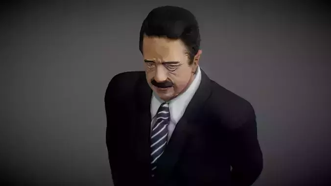 Raul Ricardo Alfonsin president of Argentina Low-poly 3D model
