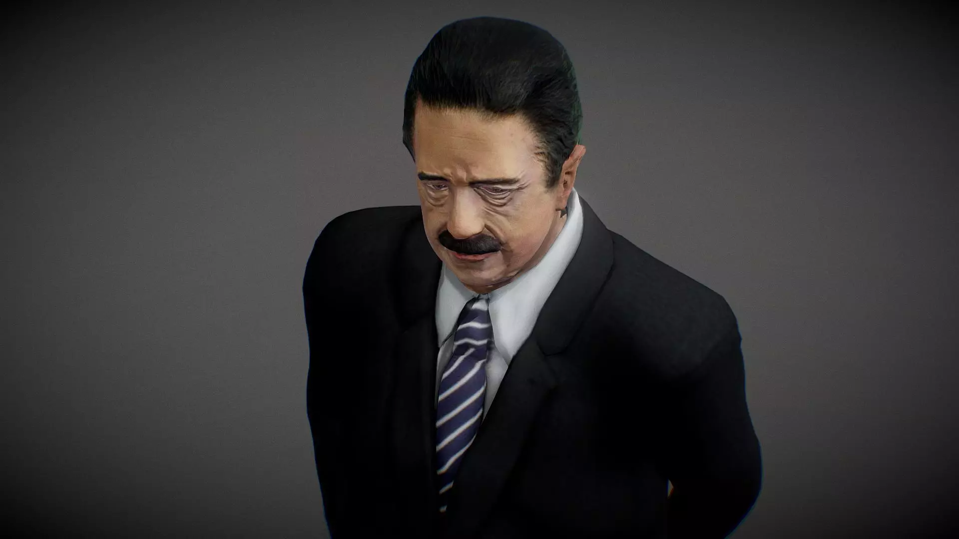 Raul Ricardo Alfonsin president of Argentina Low-poly 3D model