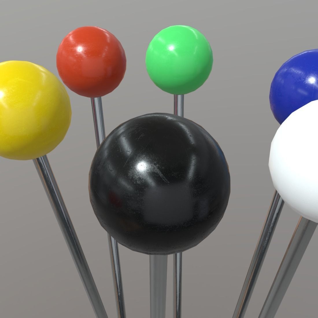 Pin or Pins Low-poly 3D model_11