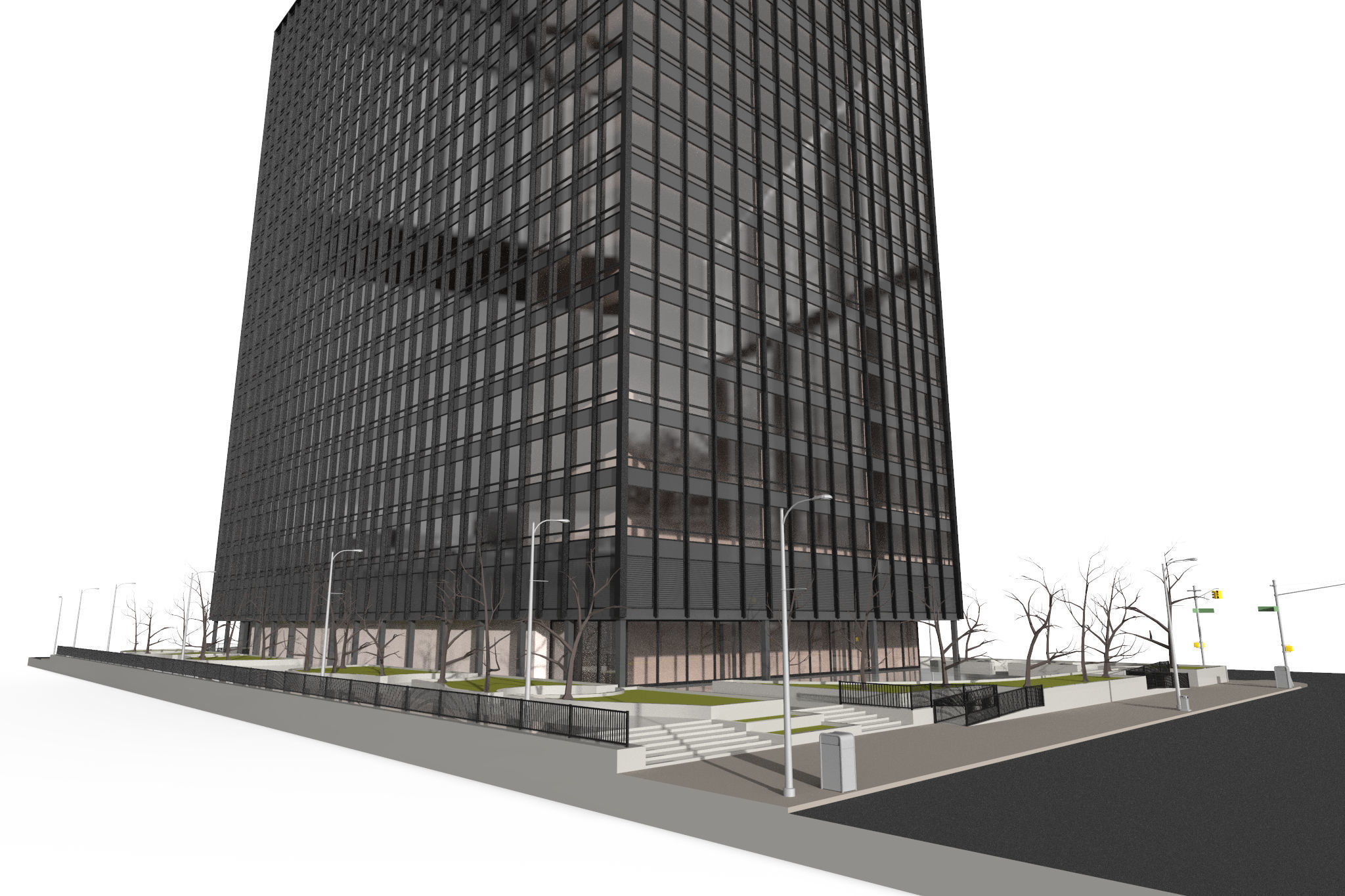 house Chicago lowpoly Low-poly 3D model_5