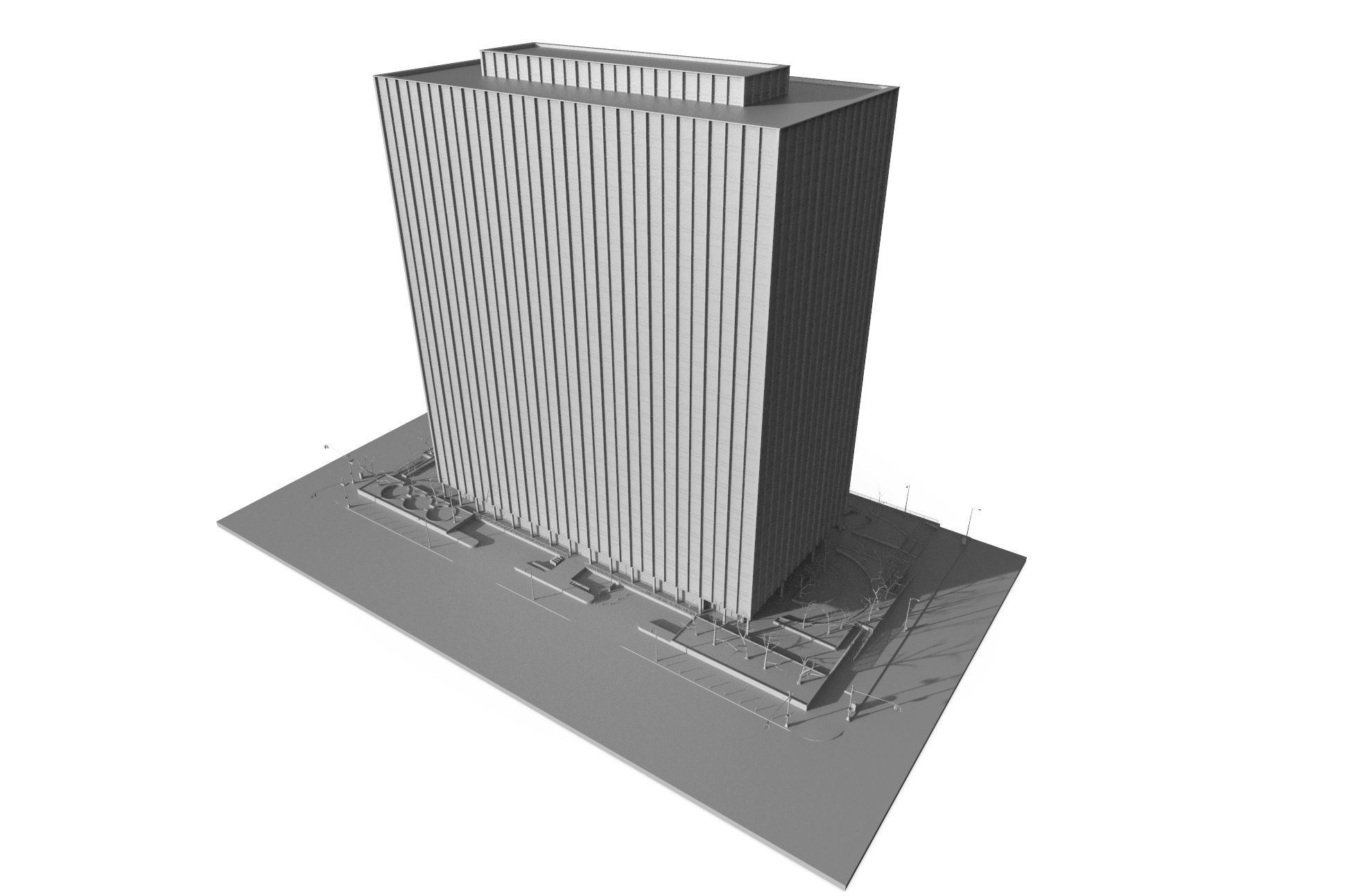 house Chicago lowpoly Low-poly 3D model_1