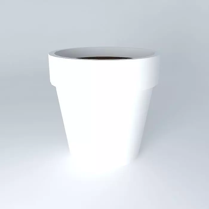 Rounded pot with rim Free 3D model_0