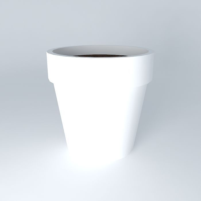 Rounded pot with rim Free 3D model_2