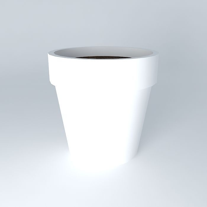 Rounded pot with rim Free 3D model_1